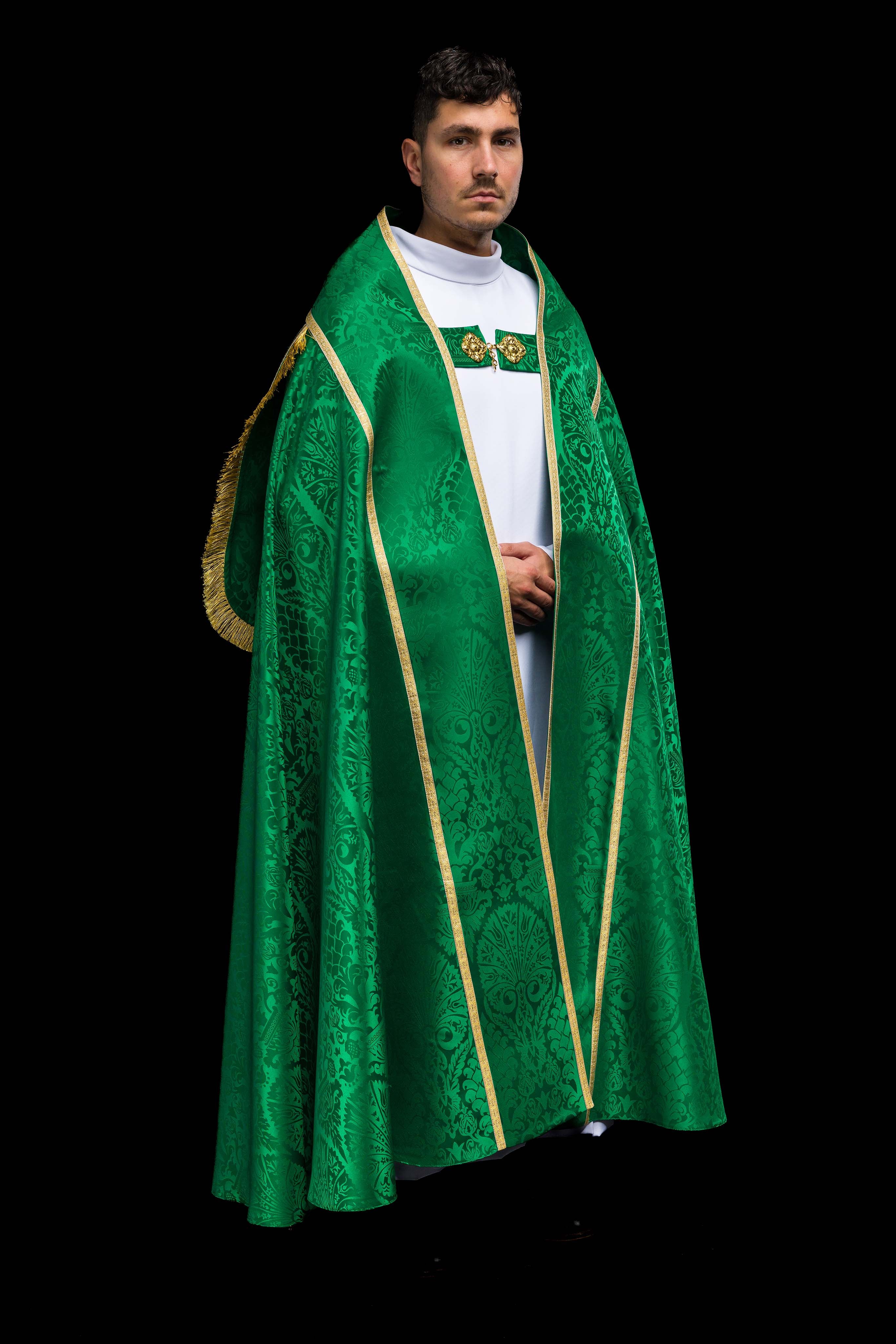 Żakardowa kapa rzymska gładka Zielona