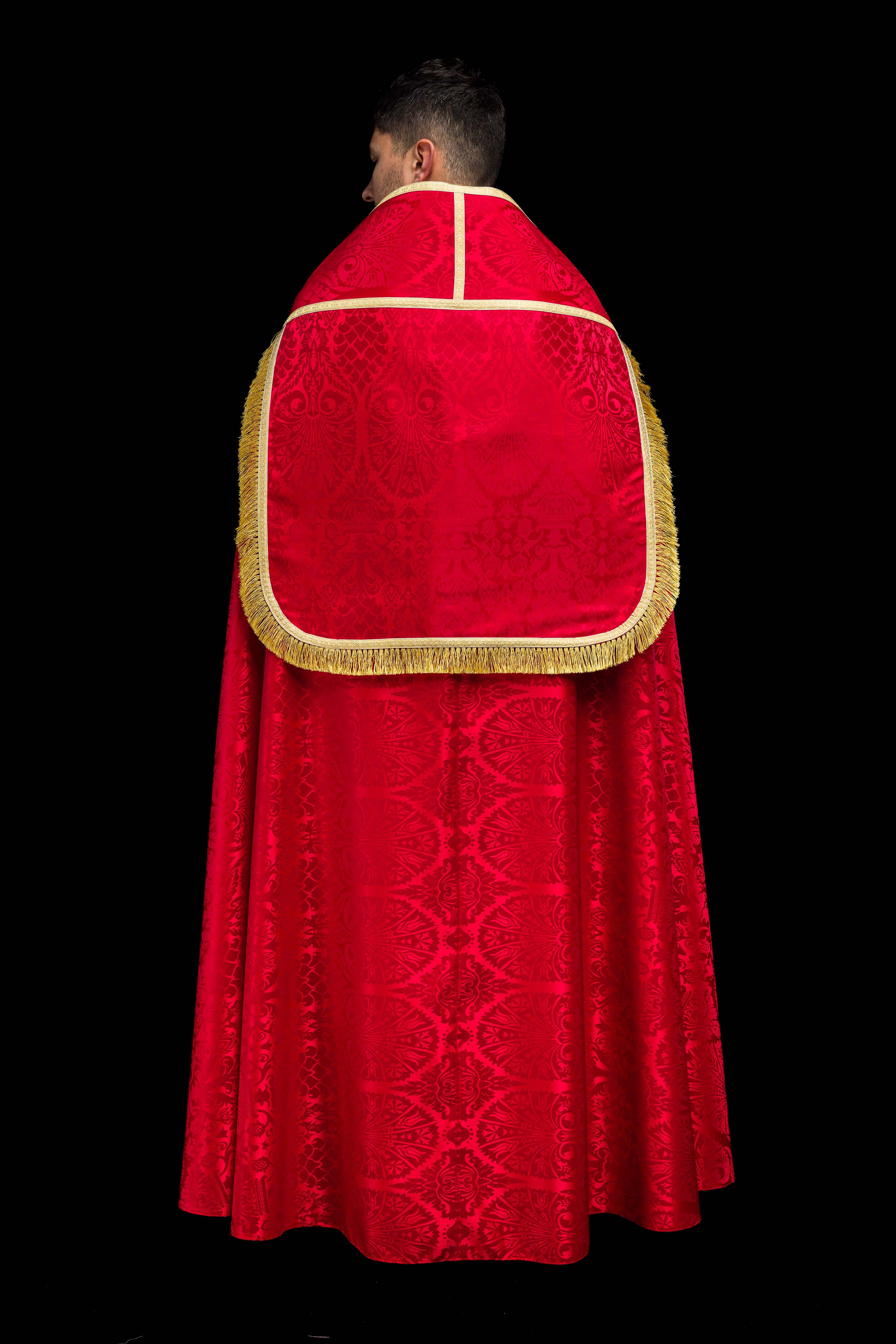 Żakardowa kapa rzymska gładka Czerwona