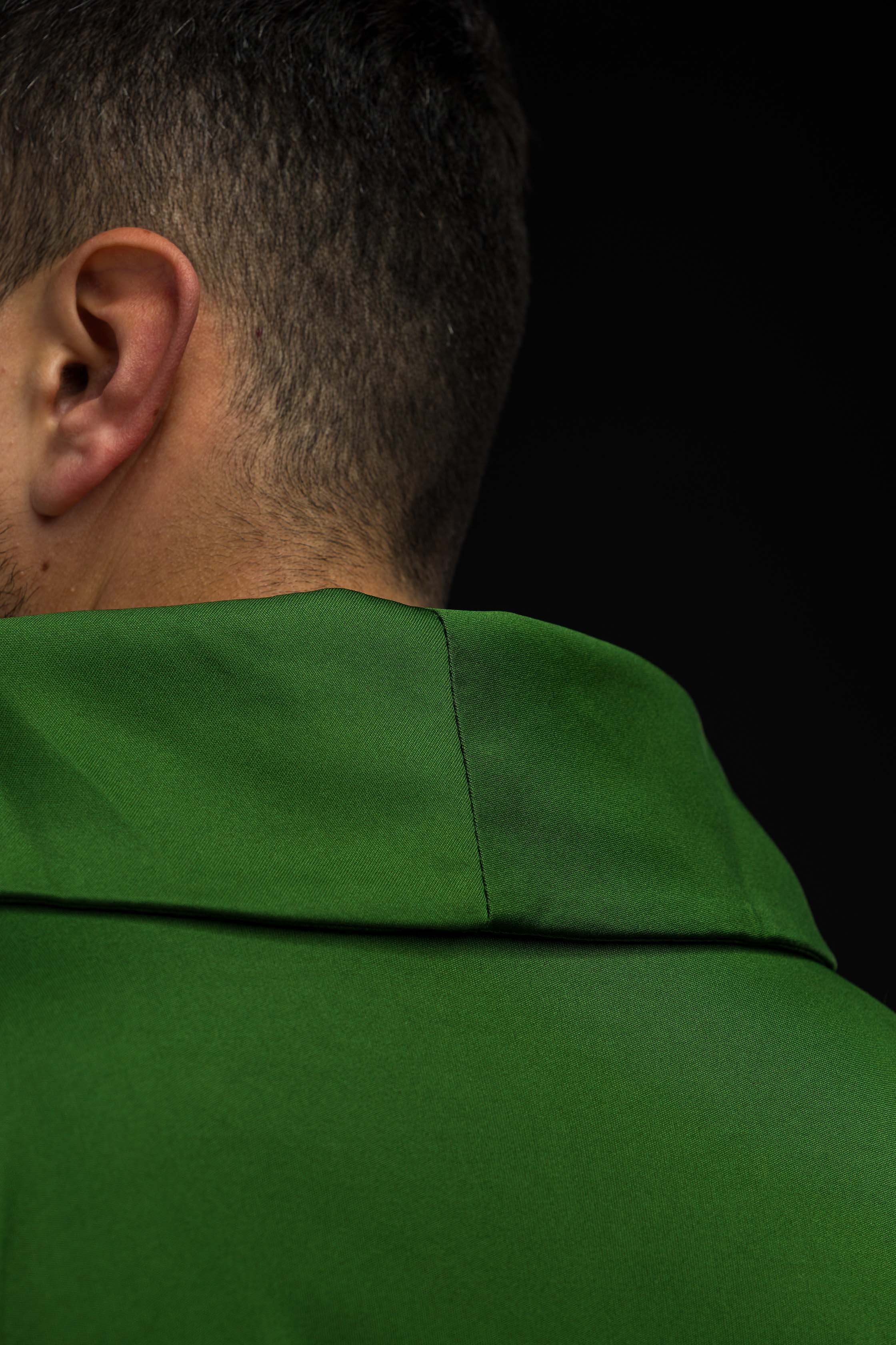 Ornat haftowany Krzyż zielony lekka dzianina SACROLITE