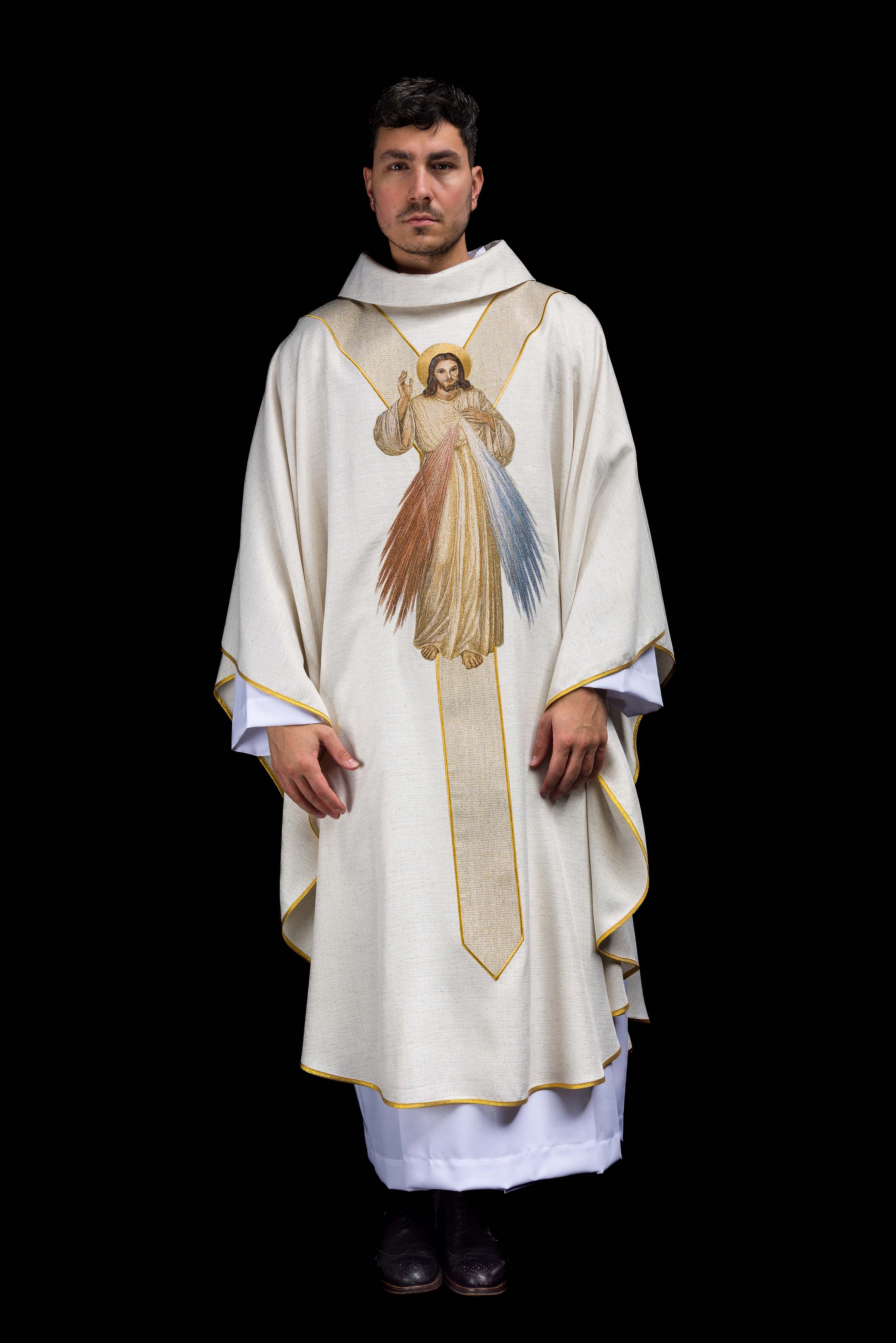 Vezeni ornati s likom Isusa Milosrdnog ecru