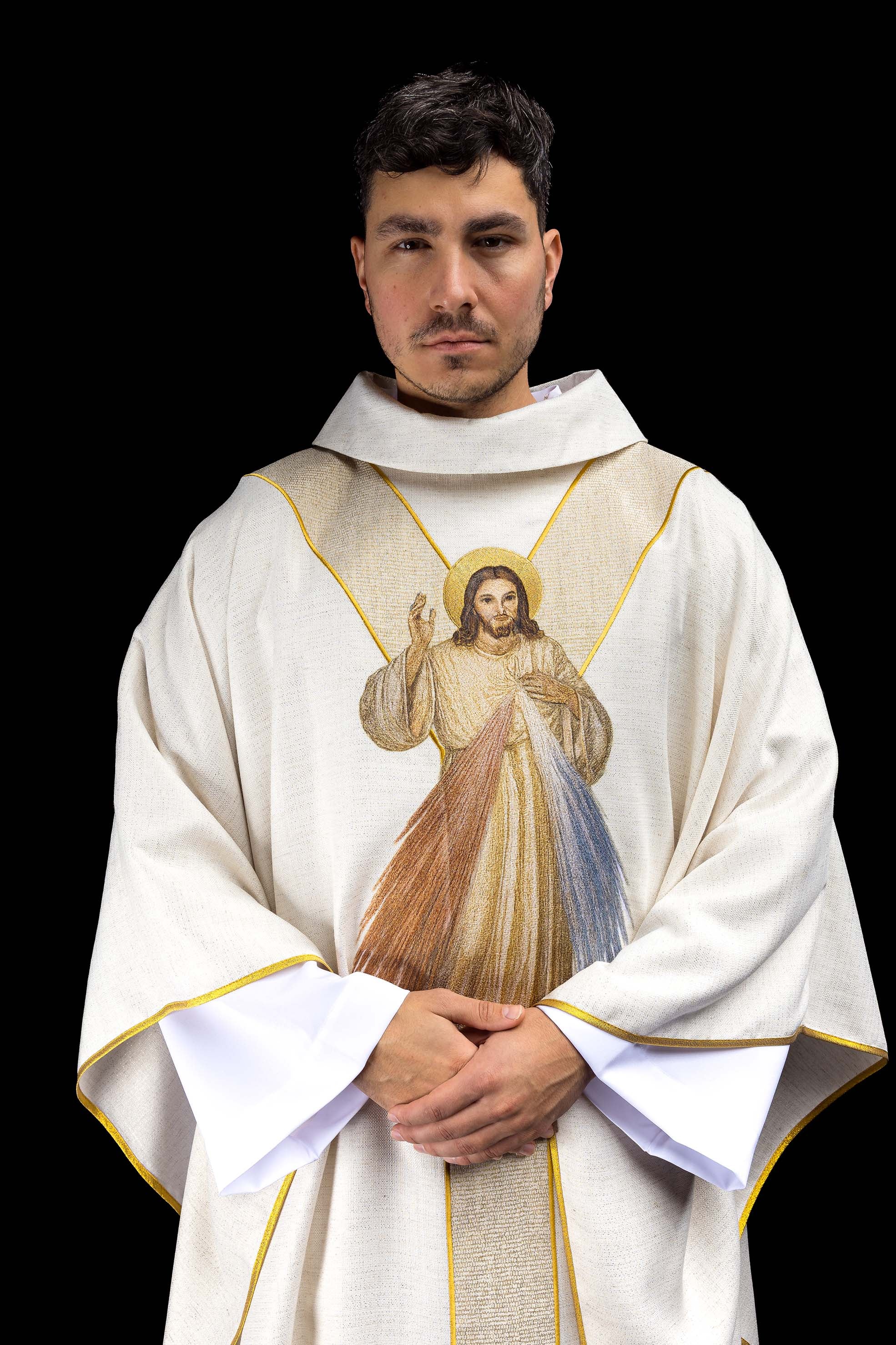 Vezeni ornati s likom Isusa Milosrdnog ecru