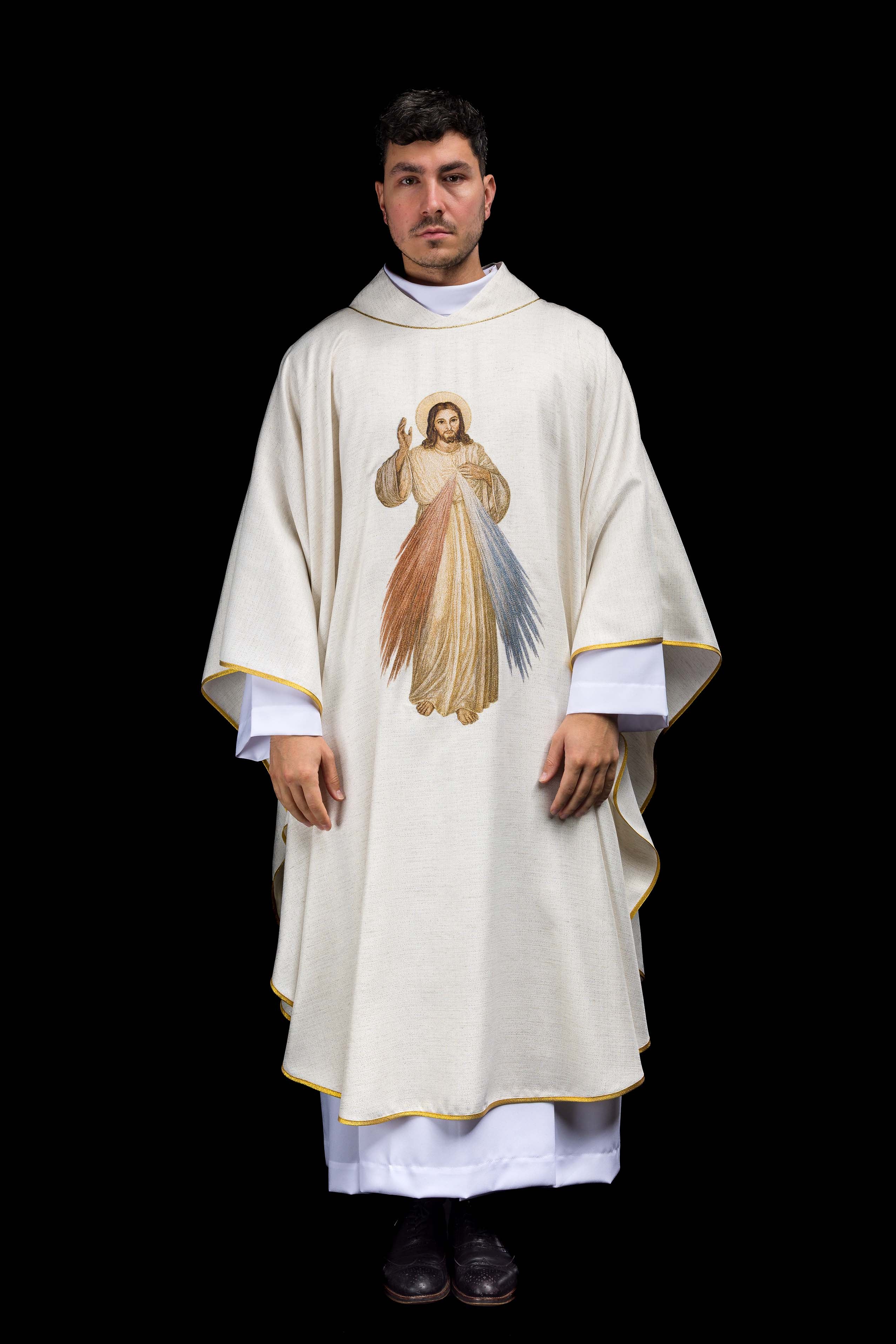 Ornat ecru s likom Isusa Milosrdnog