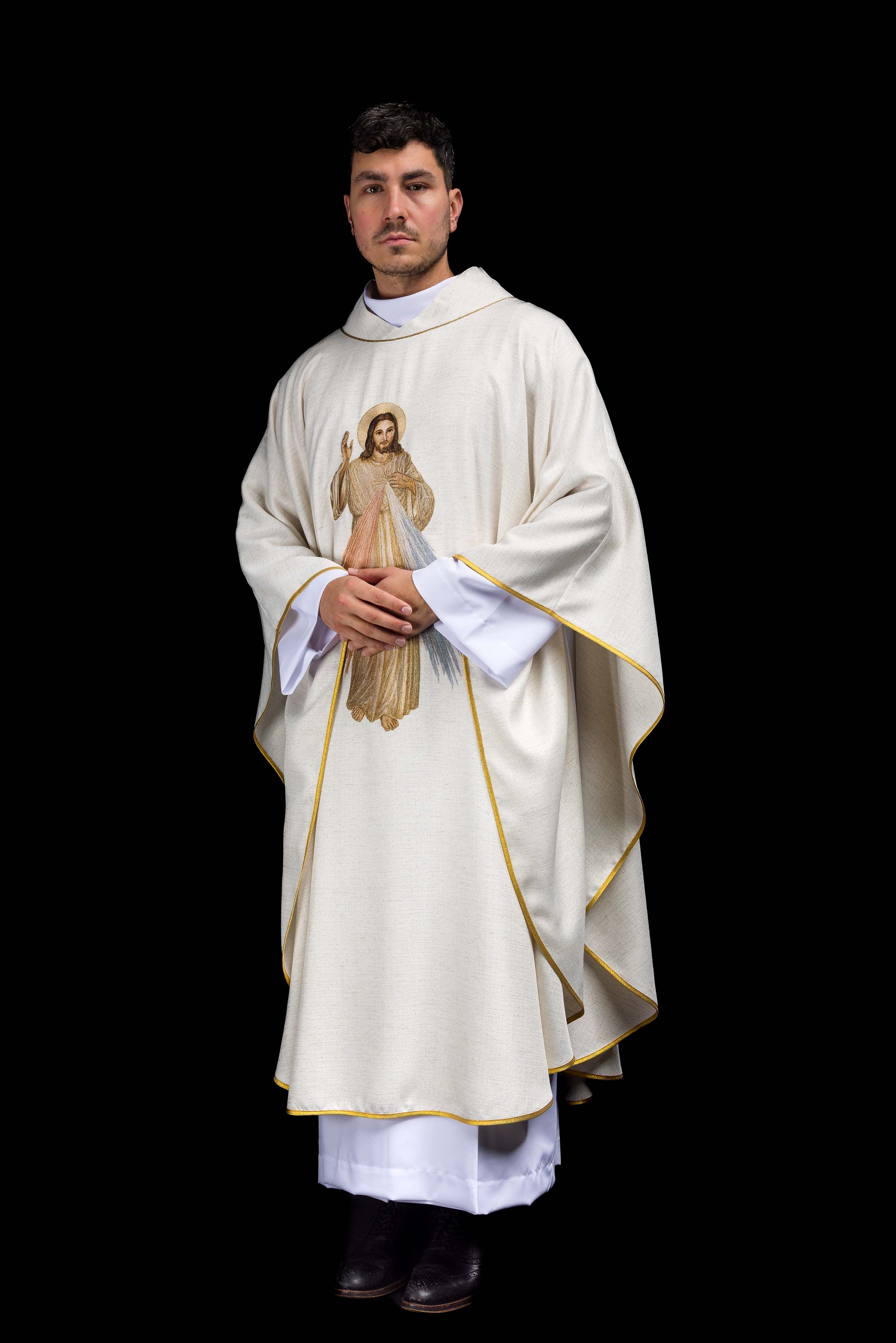 Ornat ecru s likom Isusa Milosrdnog