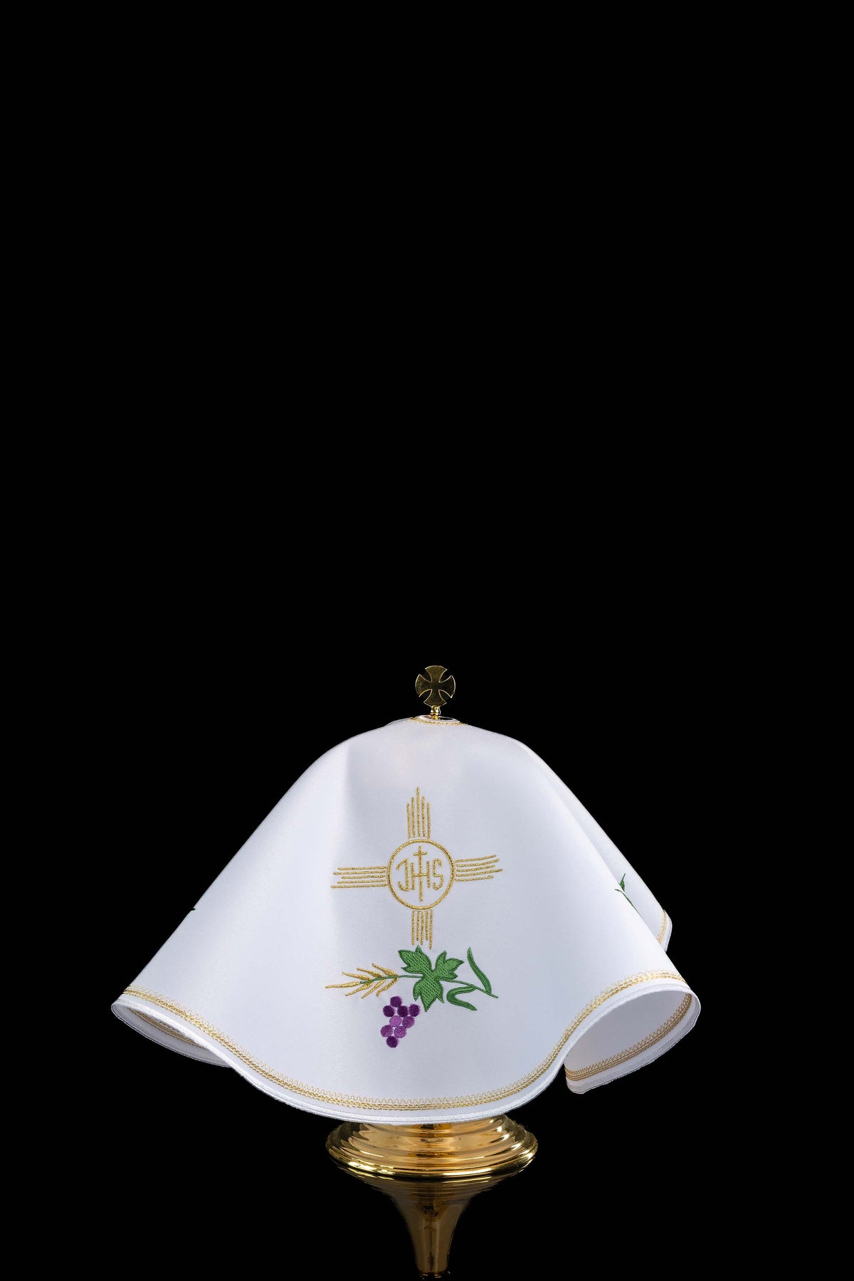 Okrugli velum za ciborij s vezom IHS, 53 cm