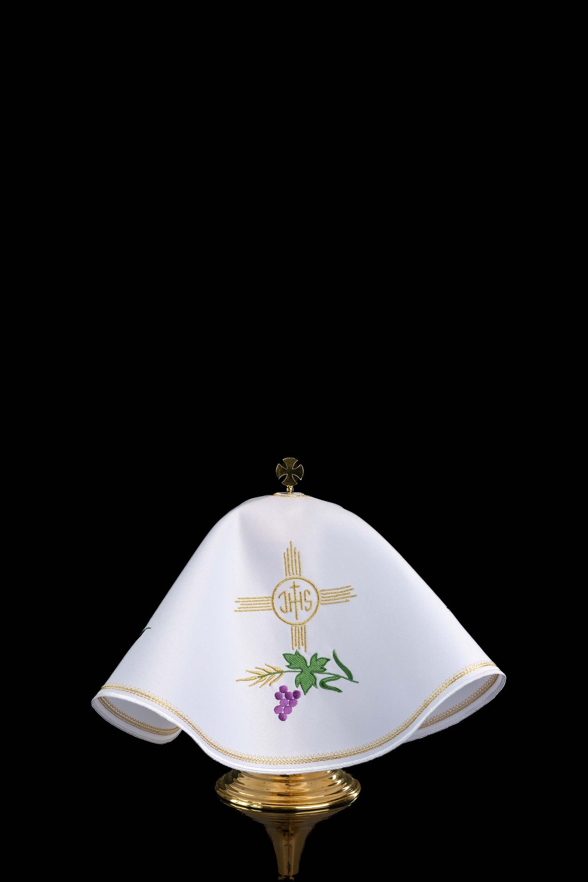 Okrugli velum za ciborij s vezom IHS, 53 cm