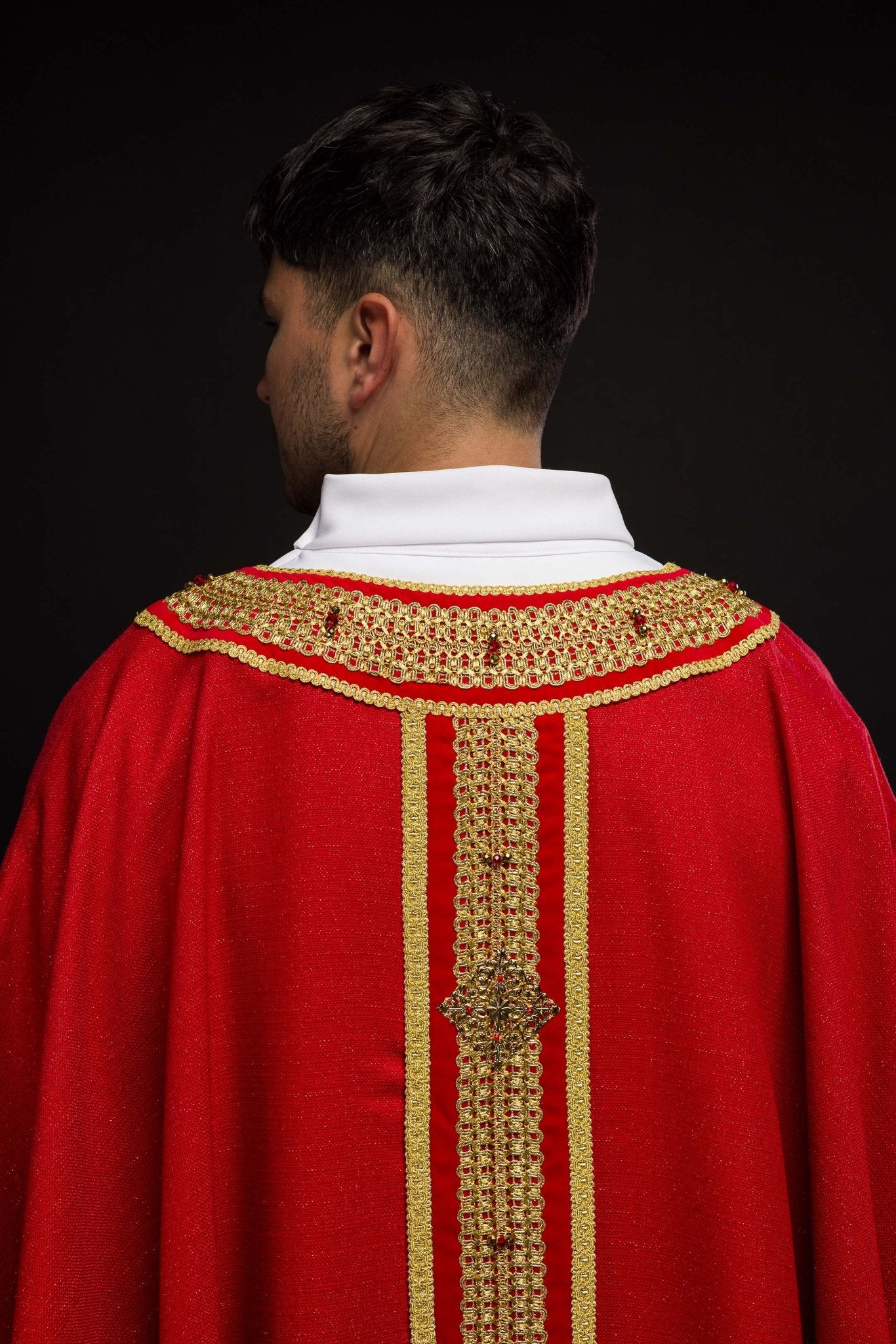 Ręcznie wykonany ornat z naturalnymi kamieniami Handmade 7001