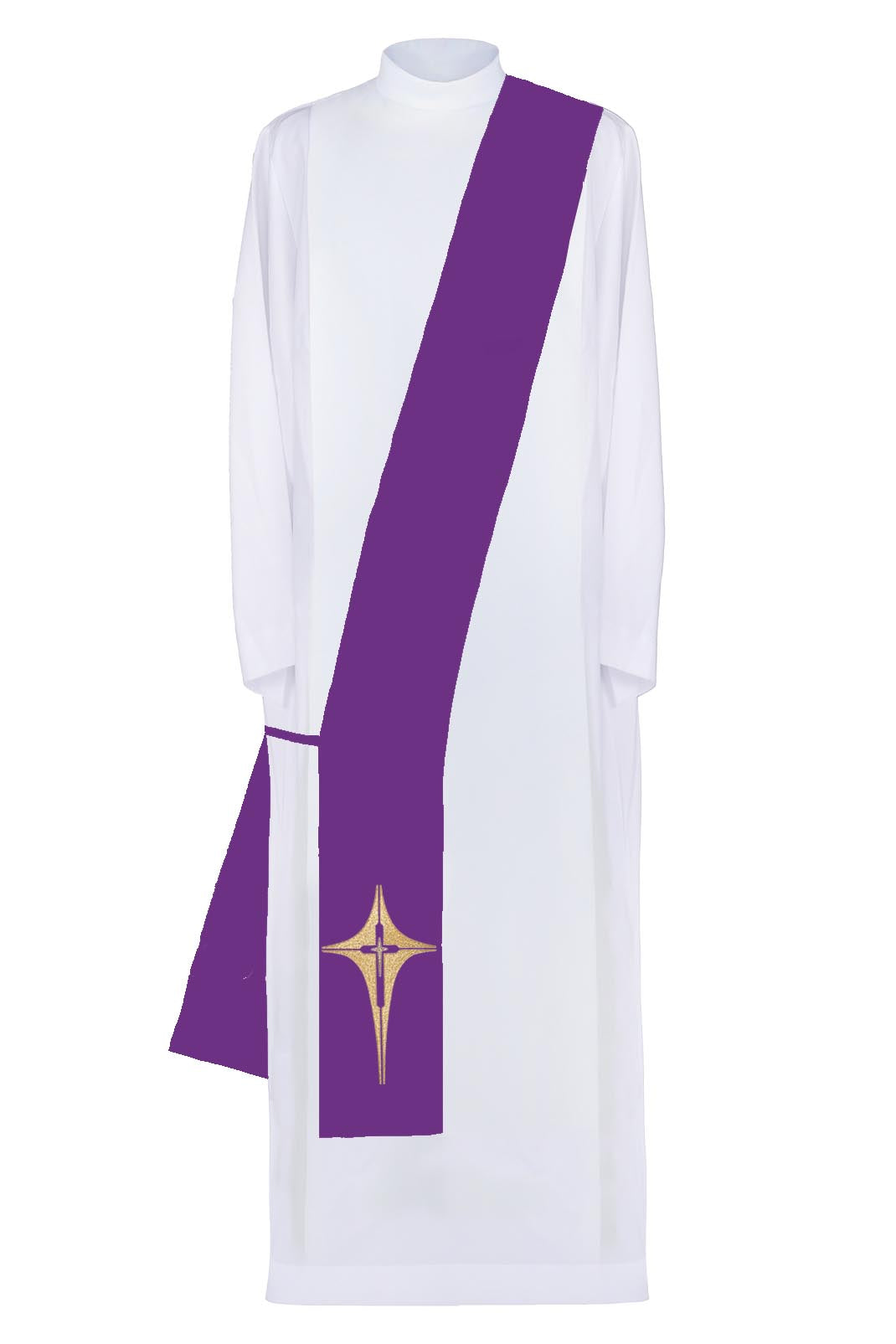 Štola đakonska liturgijska vezena križem ljubičasta