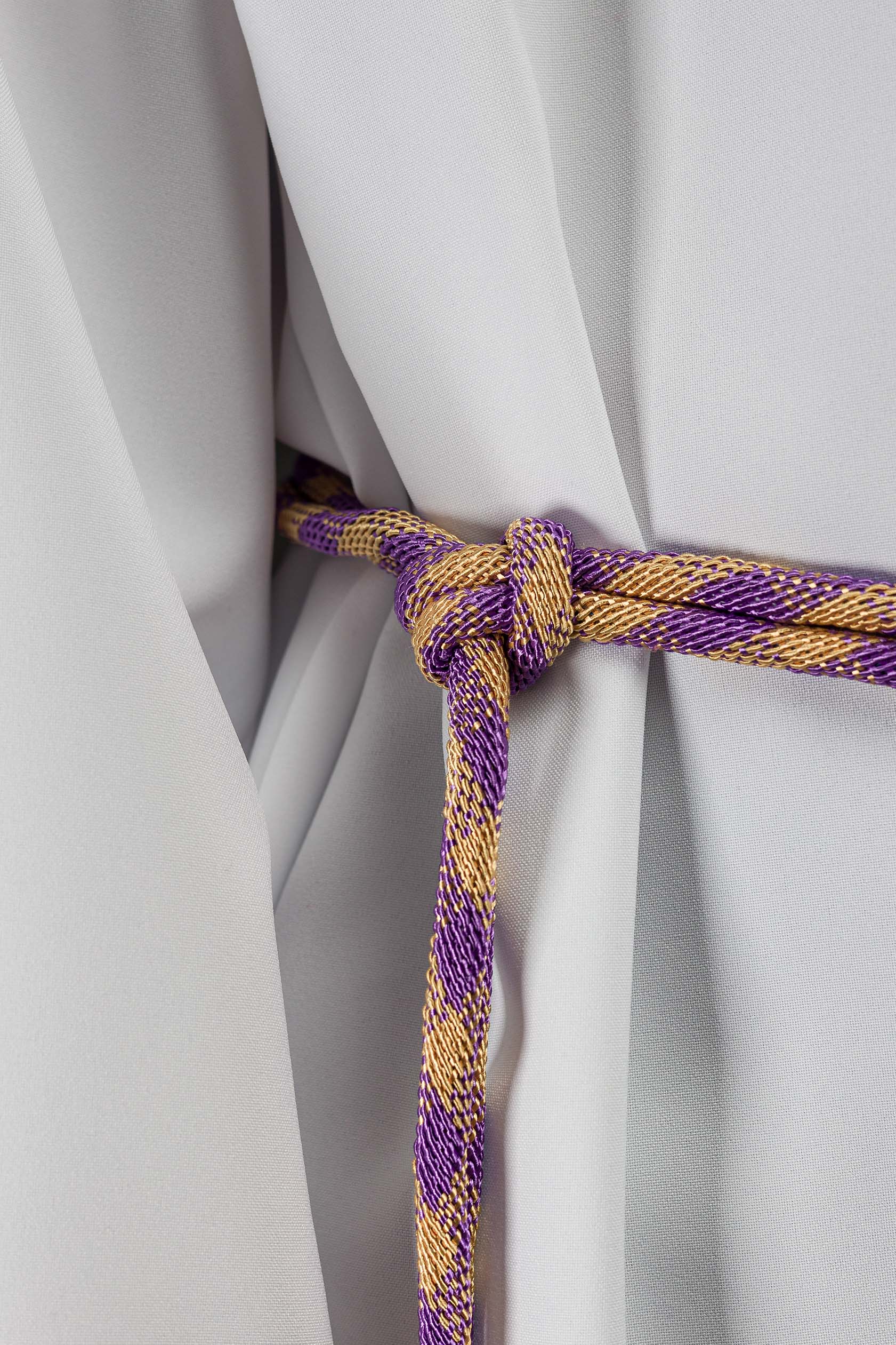 Cingulum liturgiczne fioletowo-złote premium