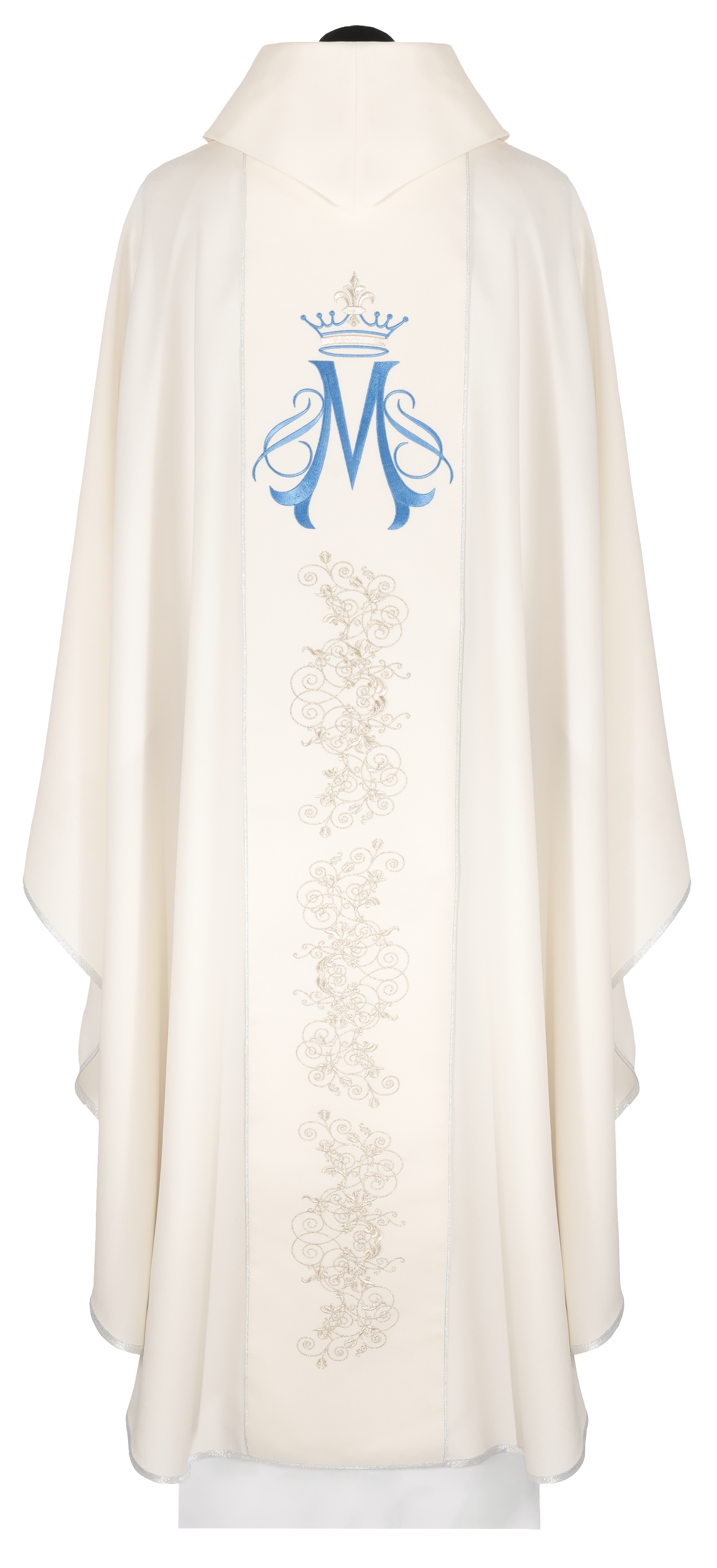 Ornat haftowany z motywem Maryjnym ecru - ORNATY.PL