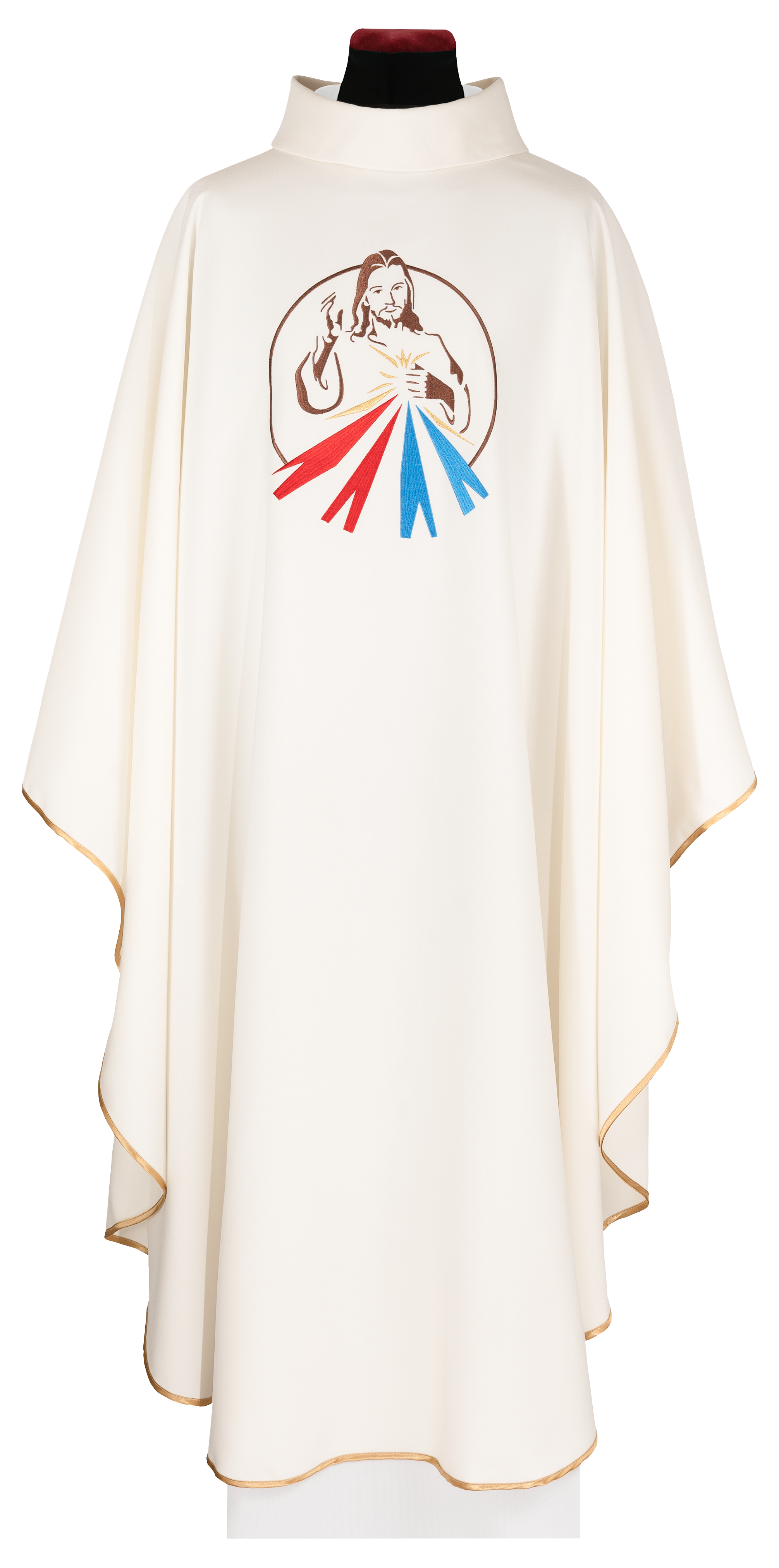 Ornat ecru z wizerunkiem Jezusa Miłosiernego - ORNATY.PL