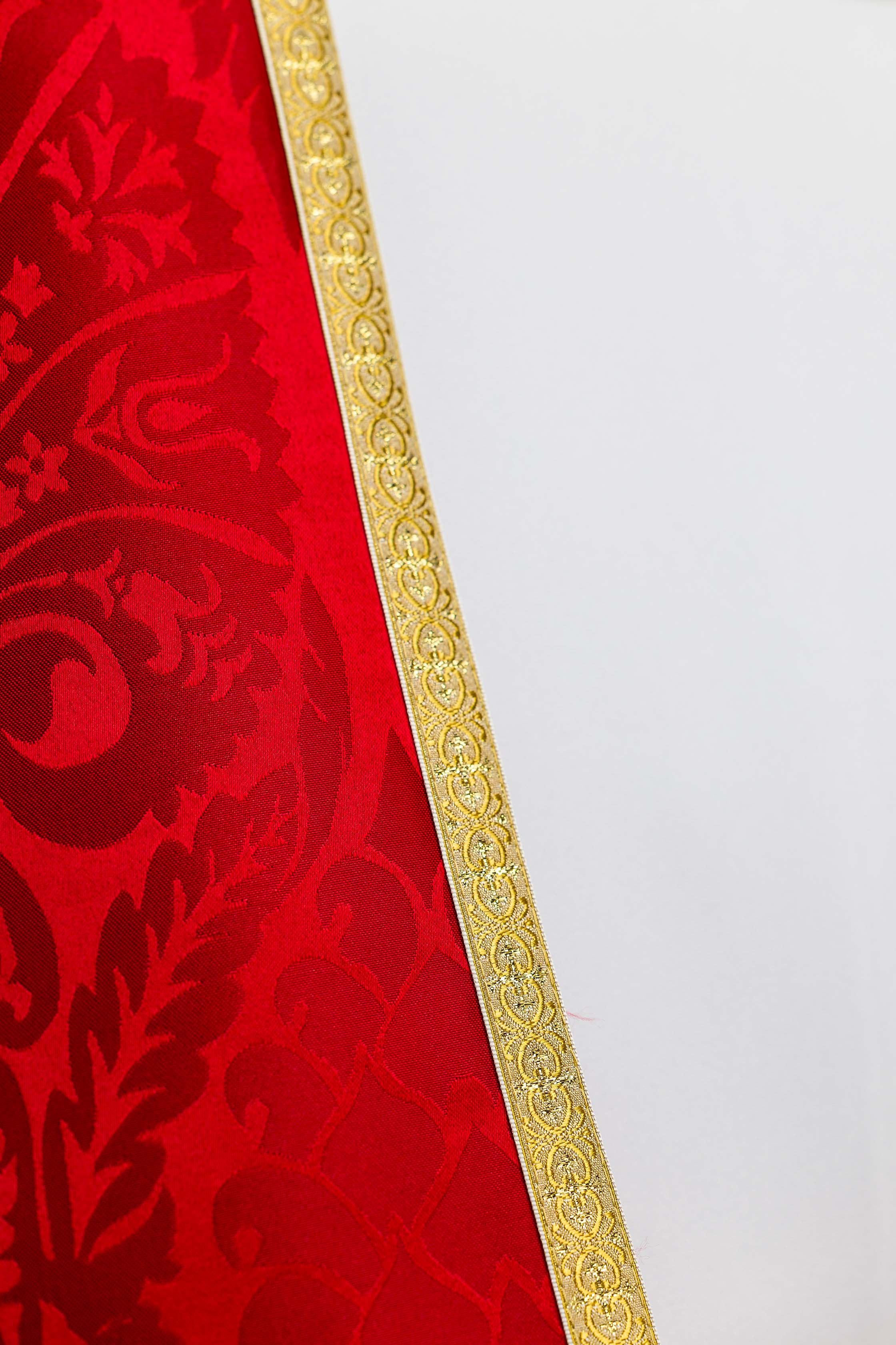 Żakardowa kapa rzymska gładka Czerwona