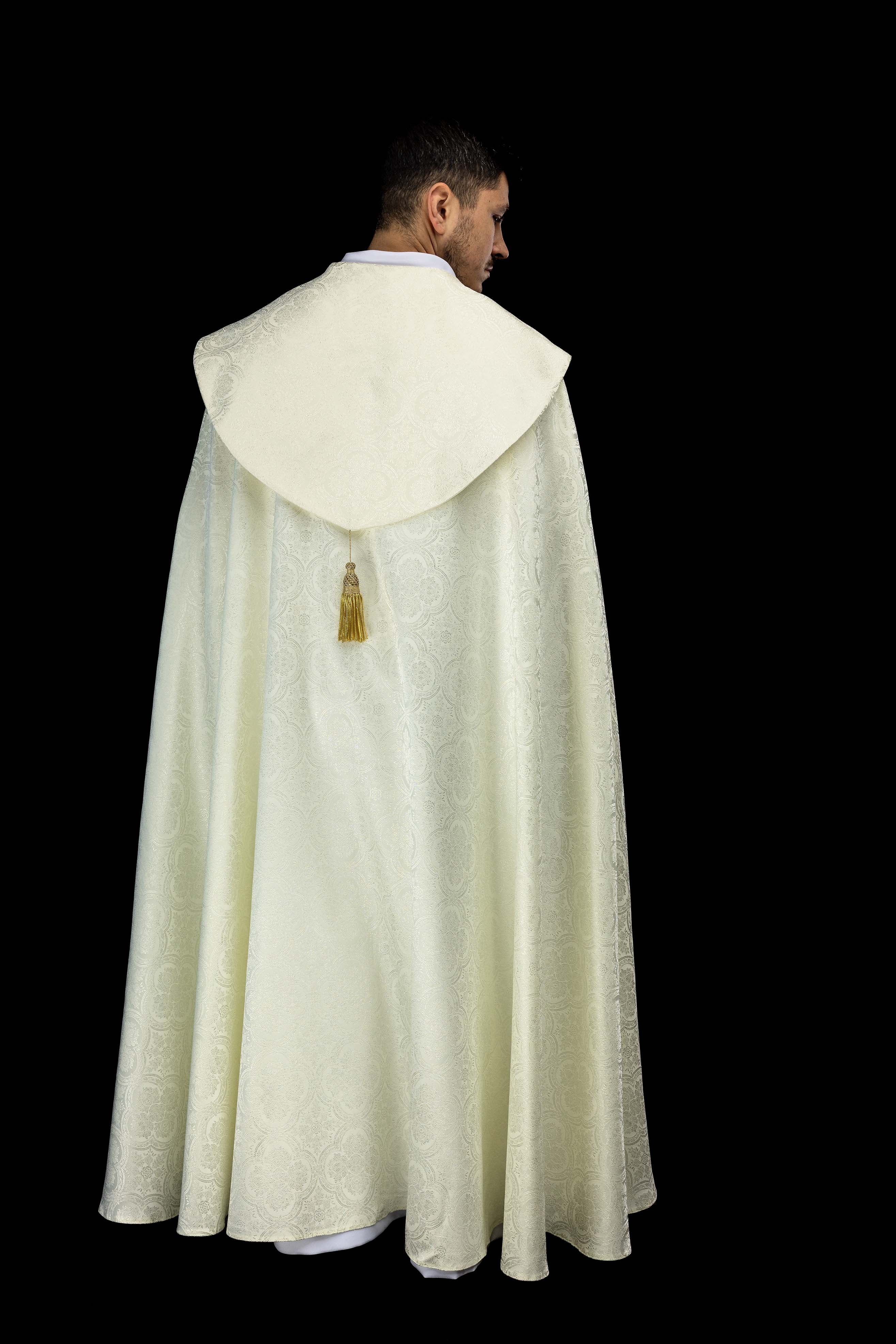 Kapa liturgiczna żakardowa ecru - ORNATY.PL