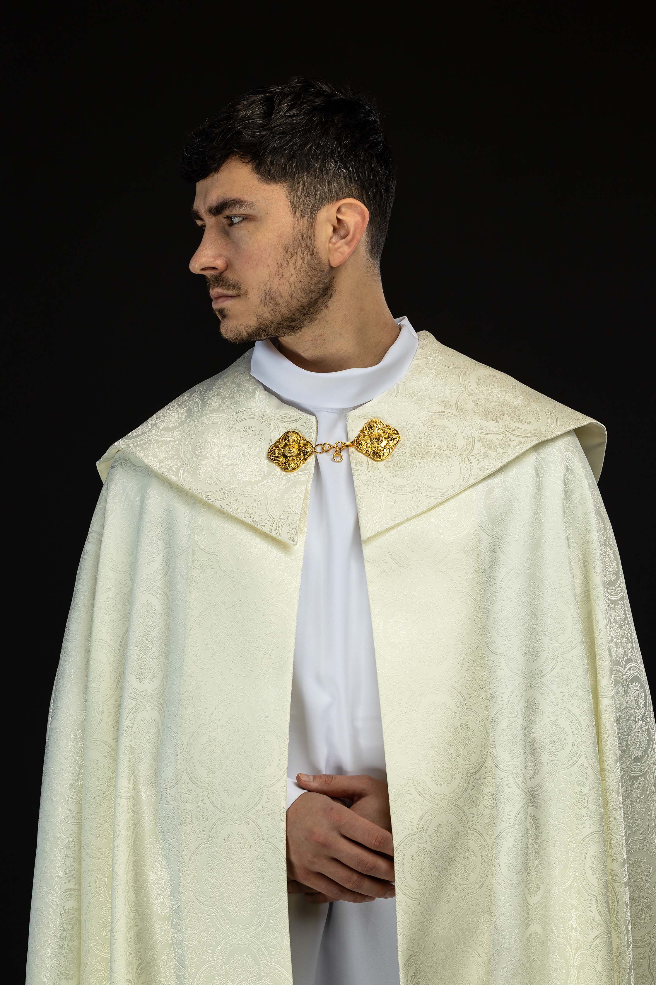 Kapa liturgiczna żakardowa ecru - ORNATY.PL