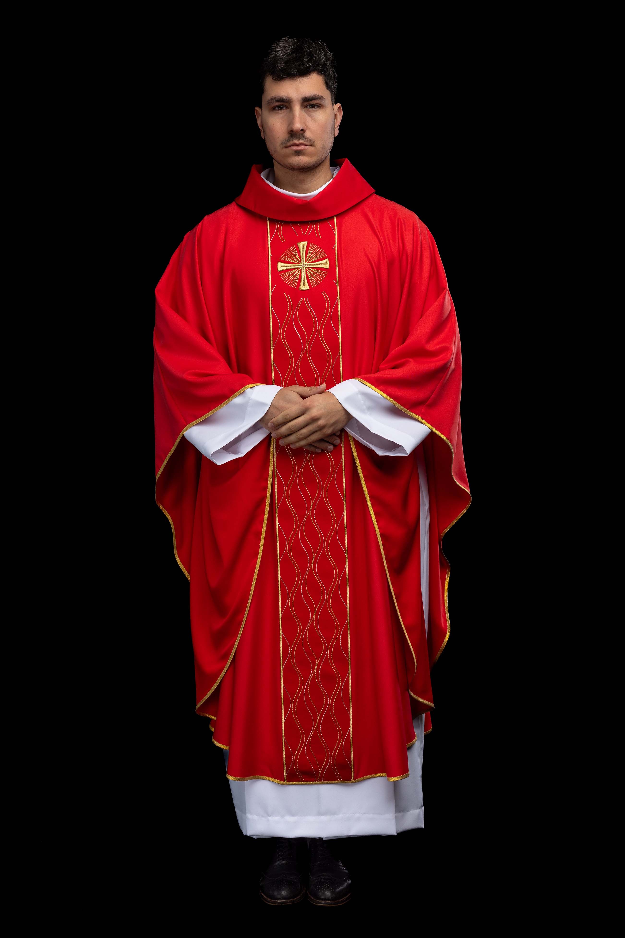 Vezeni ornat Križ ecru