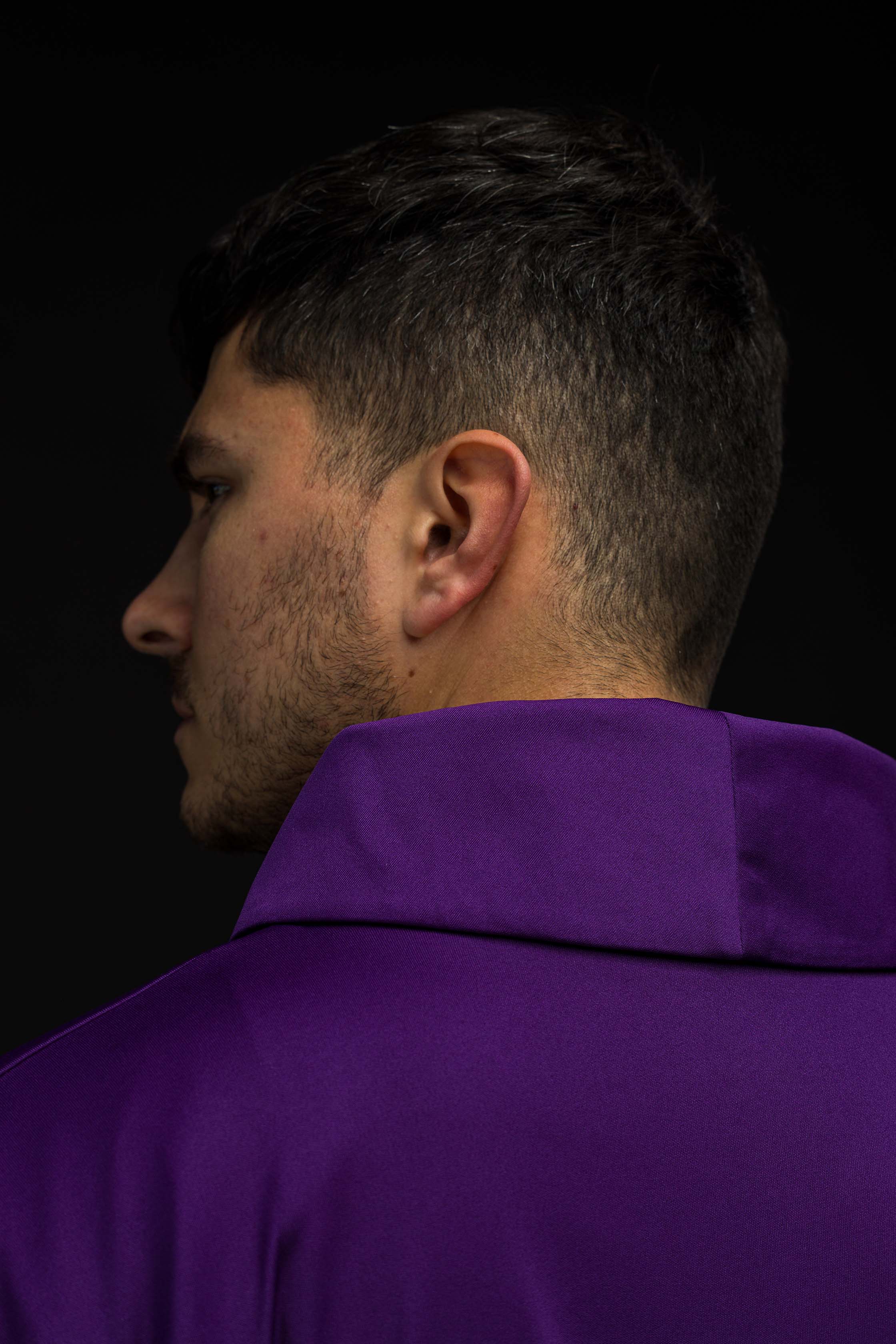 Ornat haftowany Krzyż fioletowy lekka dzianina SACROLITE