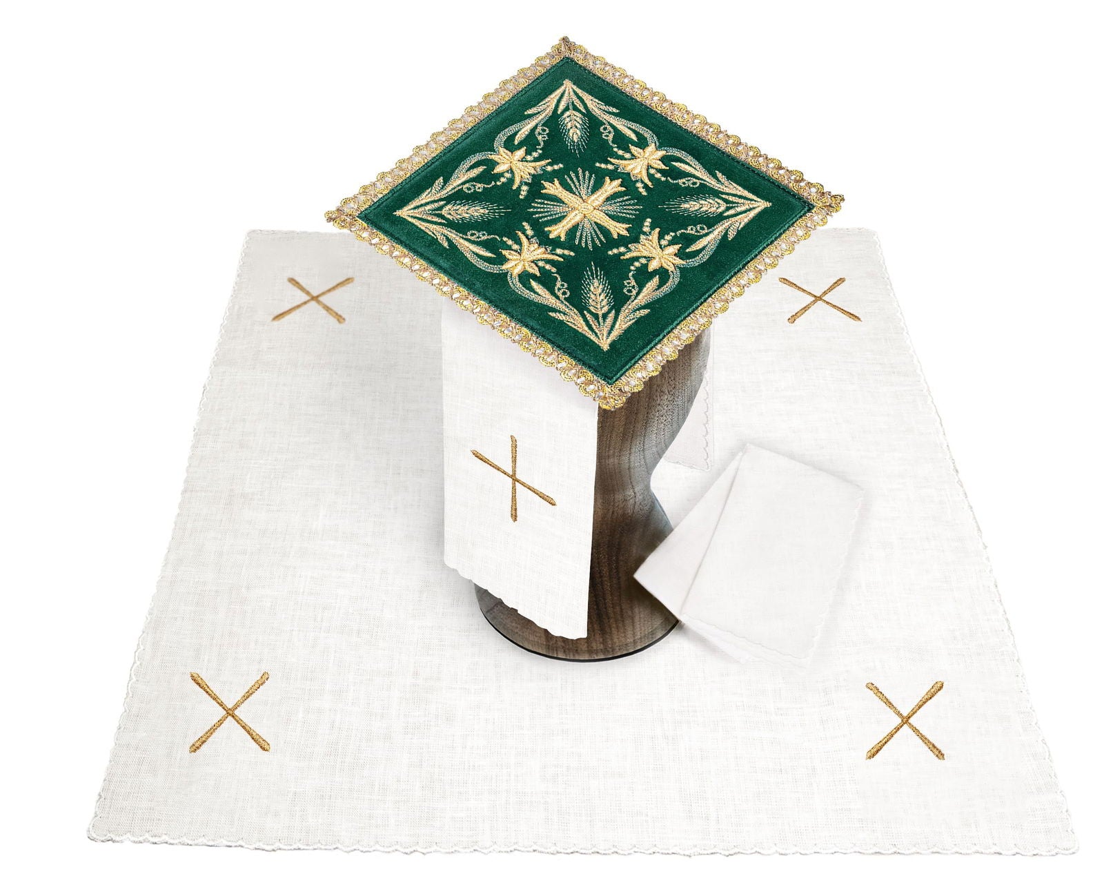 Liturgijsko rublje zeleni baršun s križem