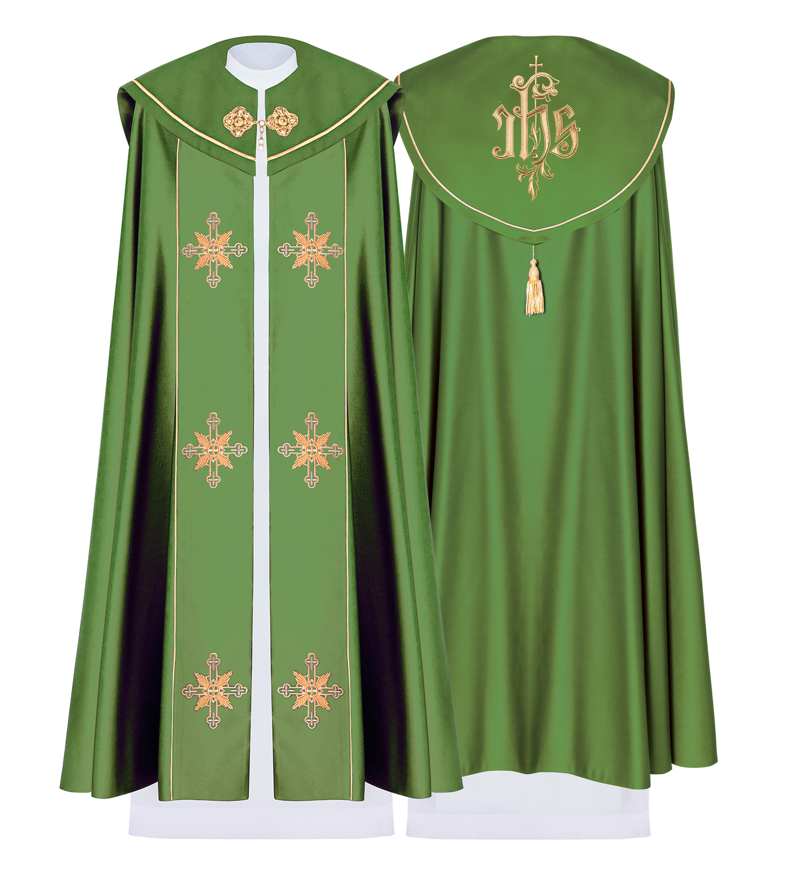 Euharistička kapa s monogramom IHS Zelena