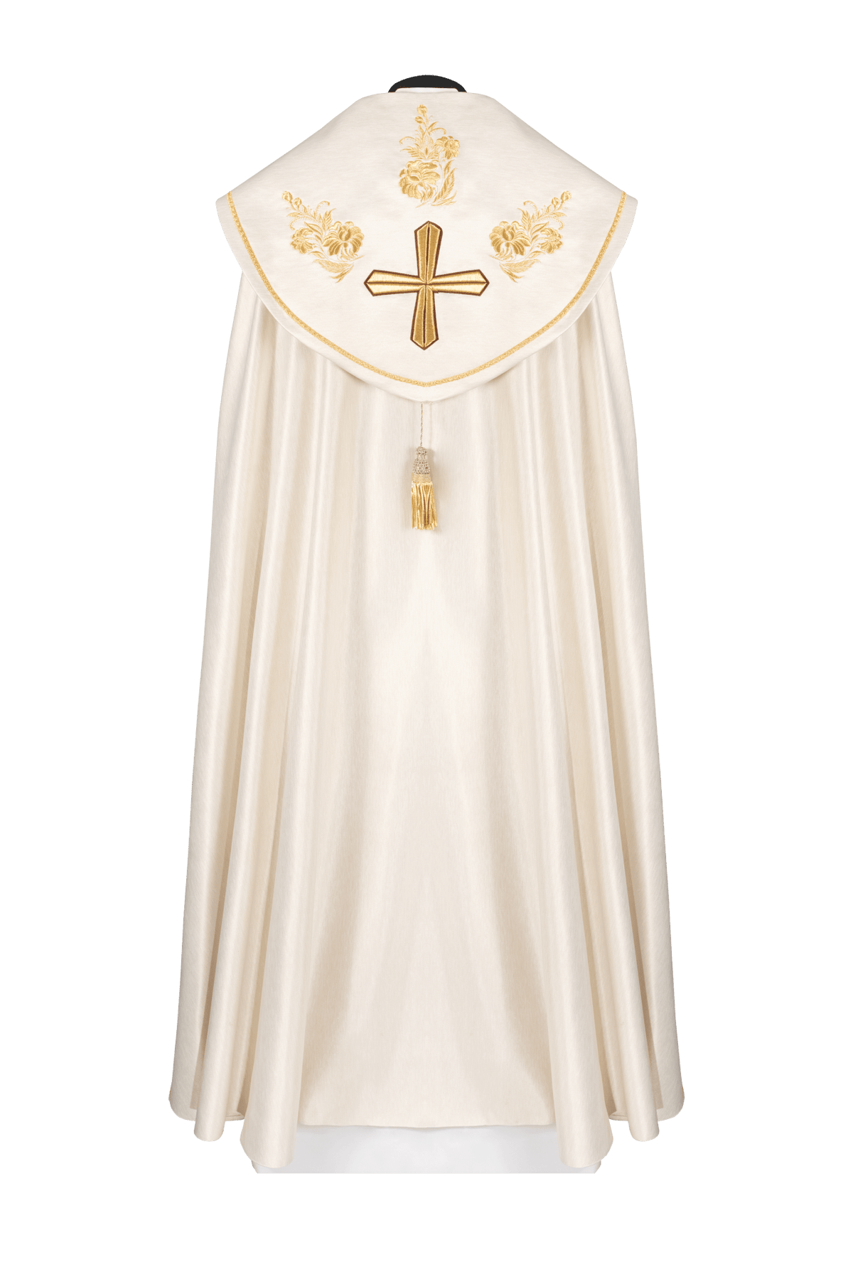 Kapa liturgiczna haftowana z krzyżem ecru
